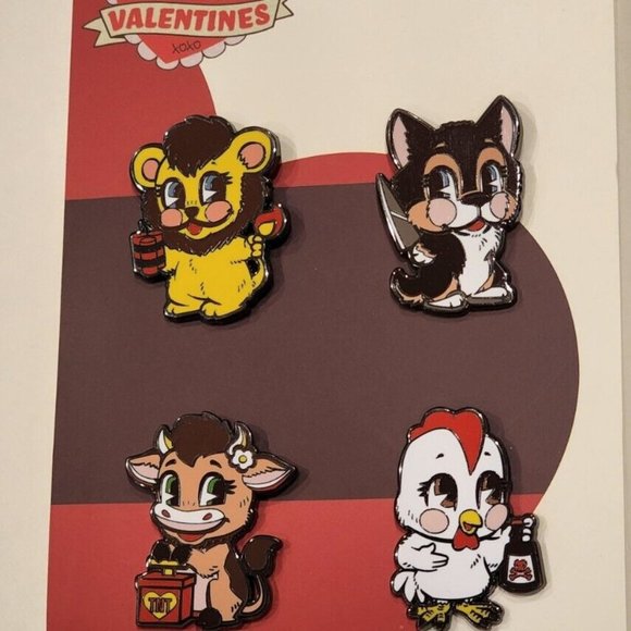 Funko Villainous Valentines Enamel Pin Set 4 Piece NEW - Picture 12 of 12